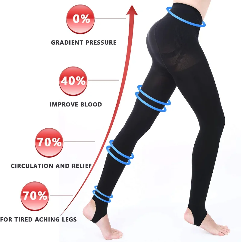 Compression Sock Medical - Slimming Compression Pantyhose 20-30mmHg Opaque Firm